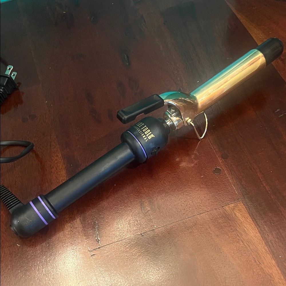 Gold and Black Curling Iron